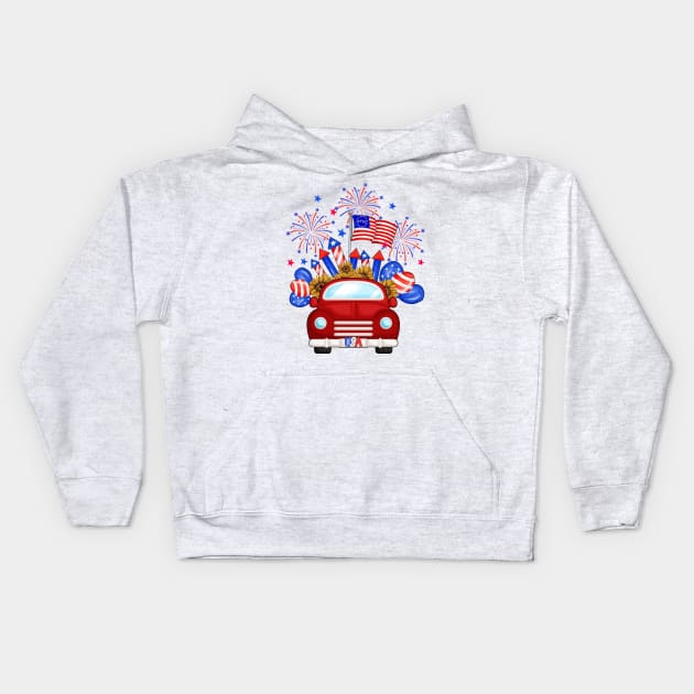 4th of July Kids Hoodie by Kribis